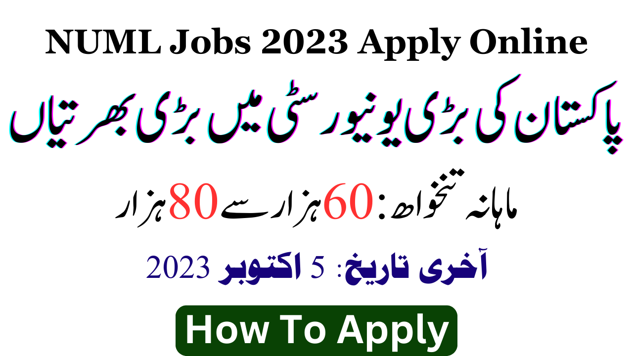 NUML Jobs 2023 Apply Online