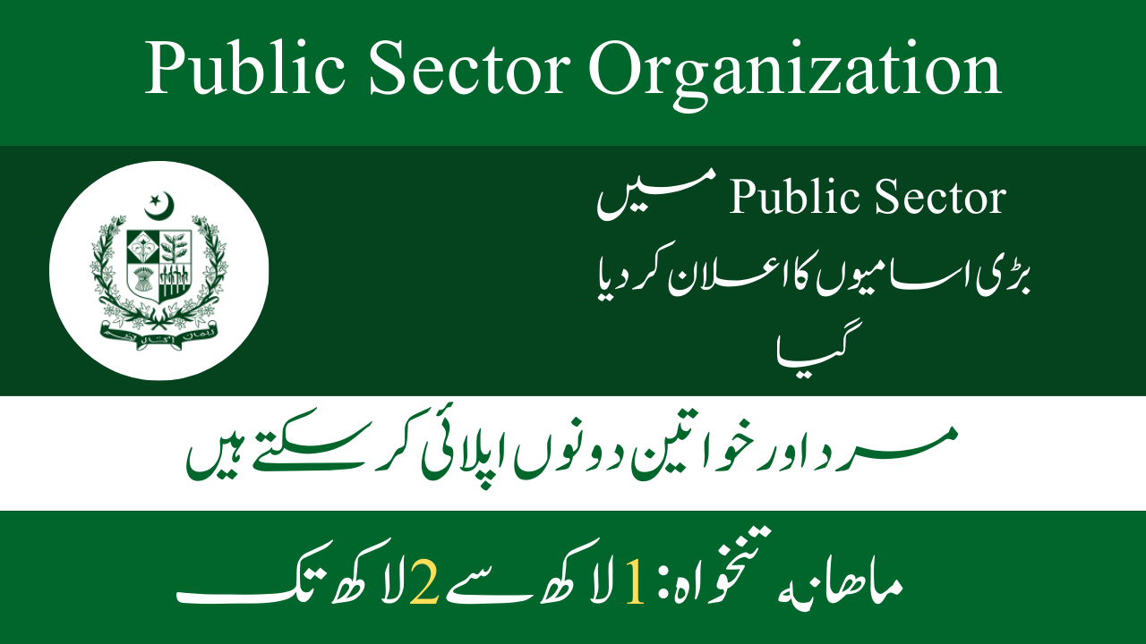 پبلک سیکٹر آرگنائزیشن نوکریاں سندھ 2024