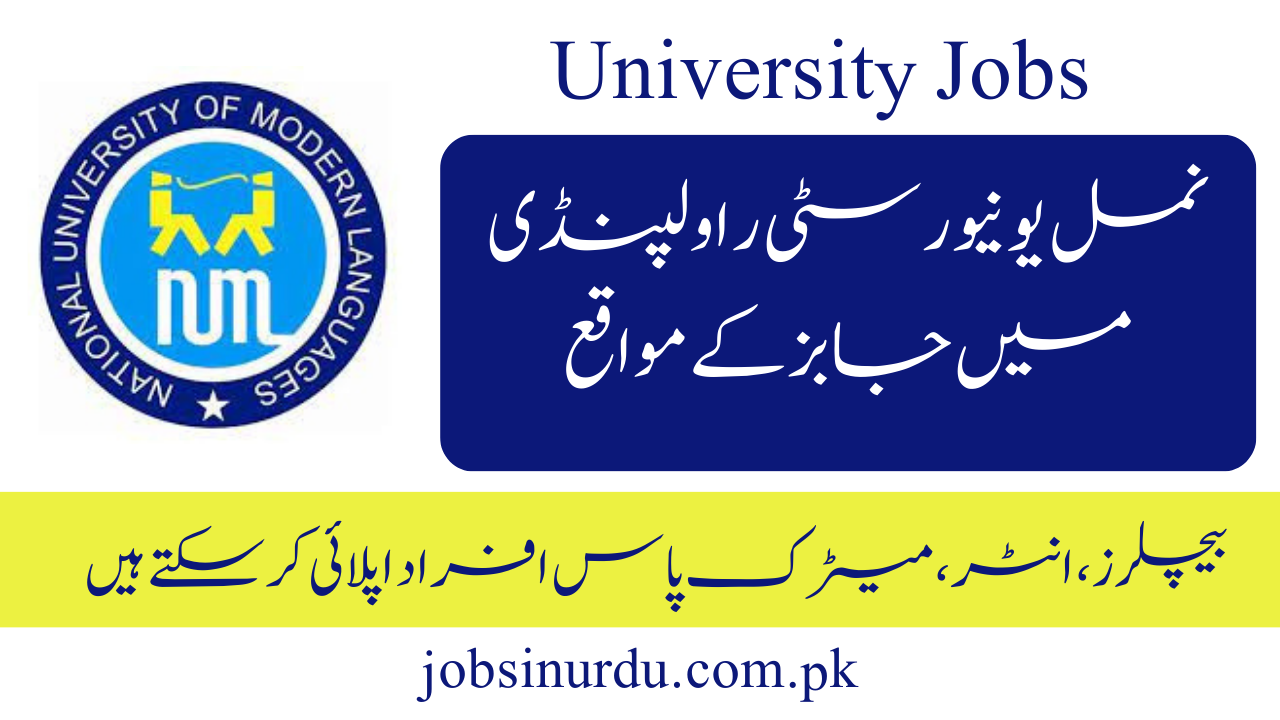 نیشنل یونیورسٹی آف ماڈرن لینگویجز NUML راولپنڈی نوکریاں 2024